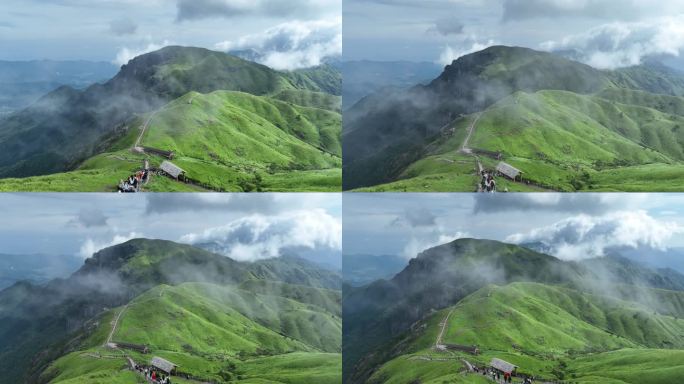 航拍武功山高山草甸4k