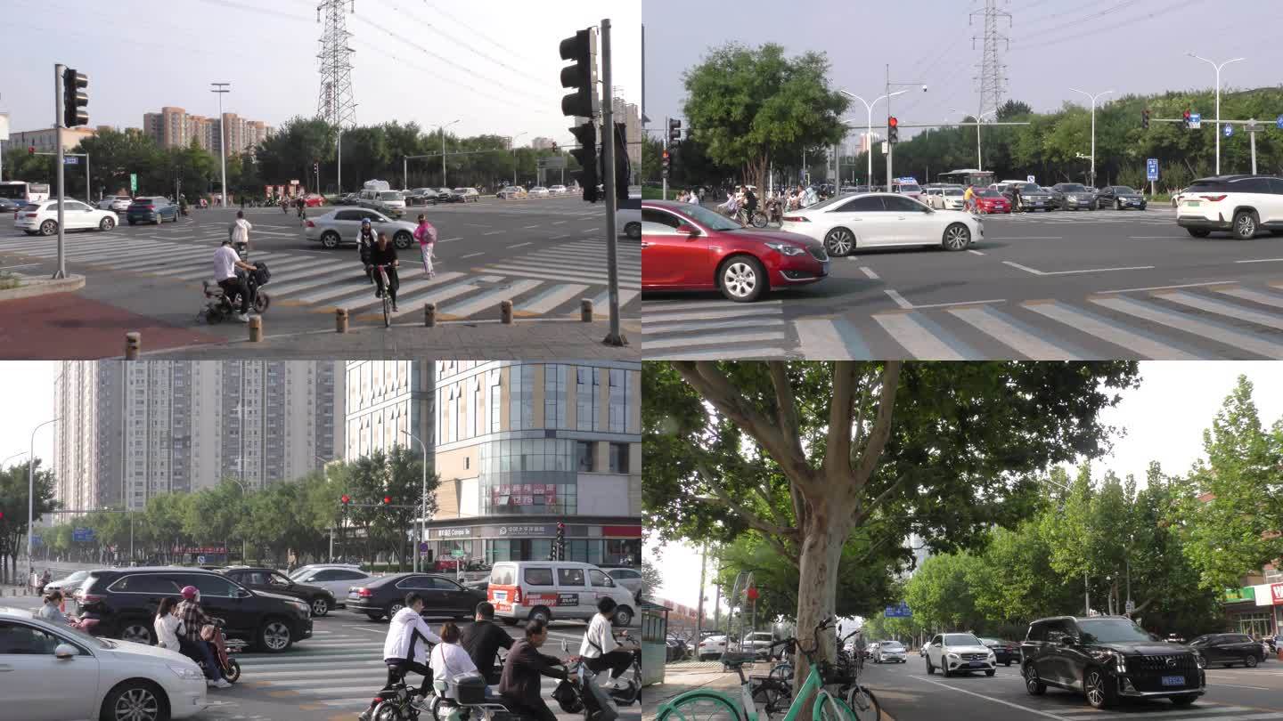 早高峰车流人流街景骑行城市人文都市生活