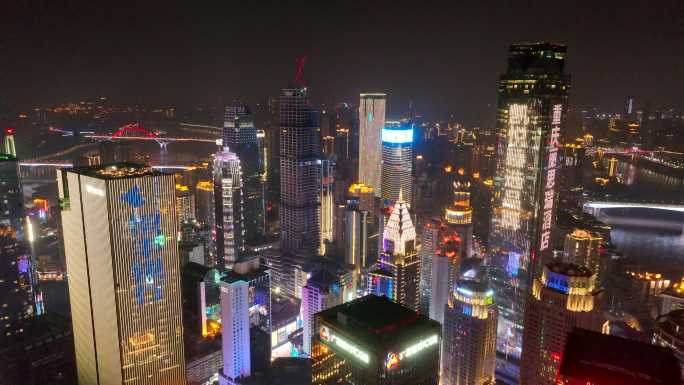 重庆市区夜景航拍