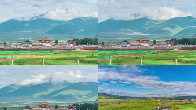 甘南藏族自治州夏河县草原延时摄影4K