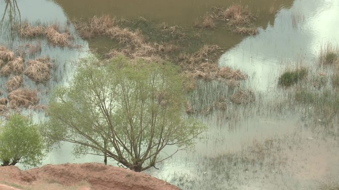 C陕西靖边波浪谷河湖高清实拍视频