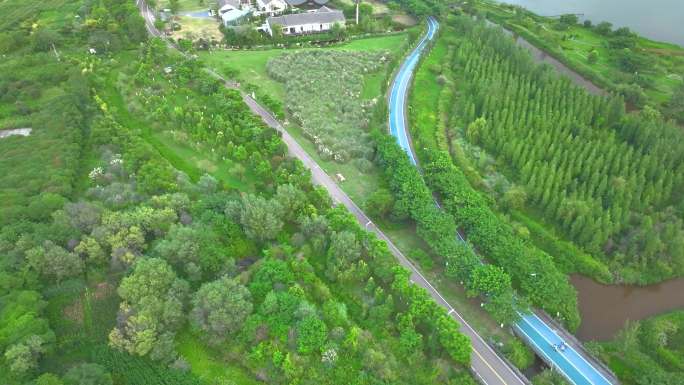 四川邛海泸山景区邛海湿地公园航拍4K御三