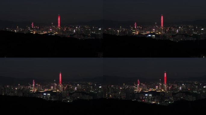 【正版原创】梅林山福田城市中轴夜景航拍