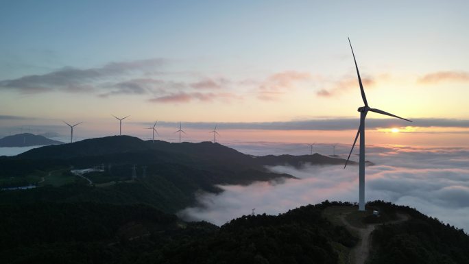 云海日出  风力发电