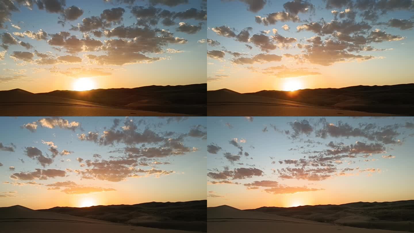 延时 沙漠 云 天空 夕阳