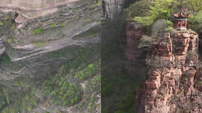 高清竖屏航拍河南山东麓林州太行山美丽风景