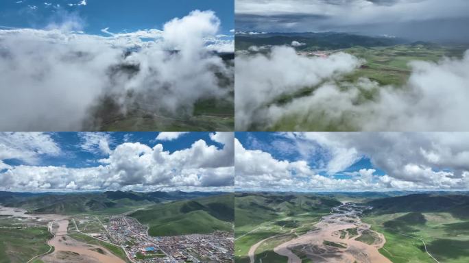 穿越云海延时拍摄空景云端云层飞行