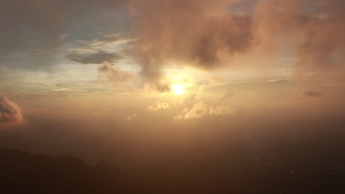 武功山夕阳日落