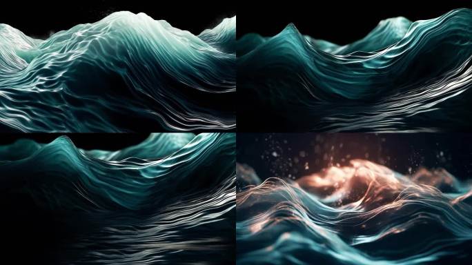 抽象背景炫彩晕染波浪海浪涌动艺术投影