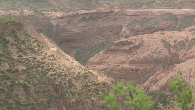 C陕西靖边波浪谷水上丹霞高清实拍视频