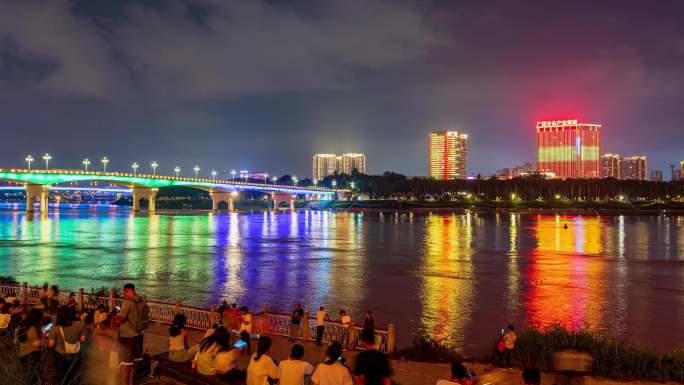 南宁朝阳广场三街两巷夜景邕江合集