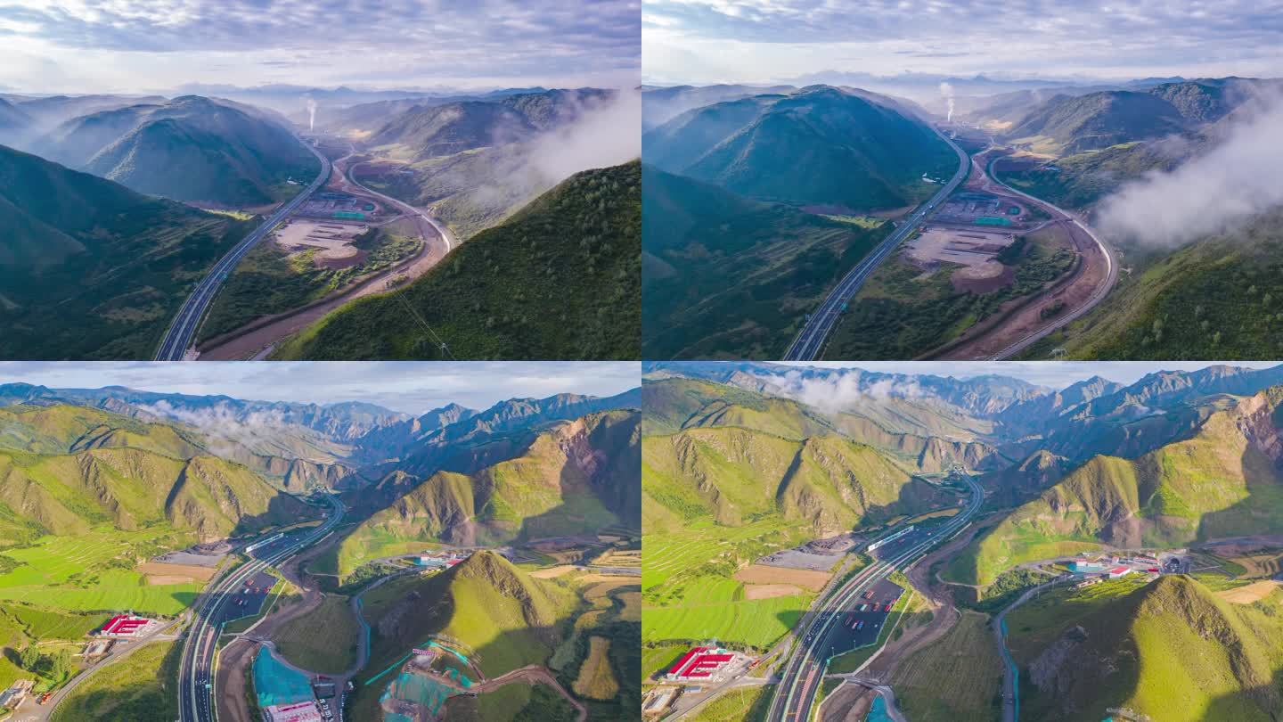 甘南高山峡谷航公路拍延时摄影4K