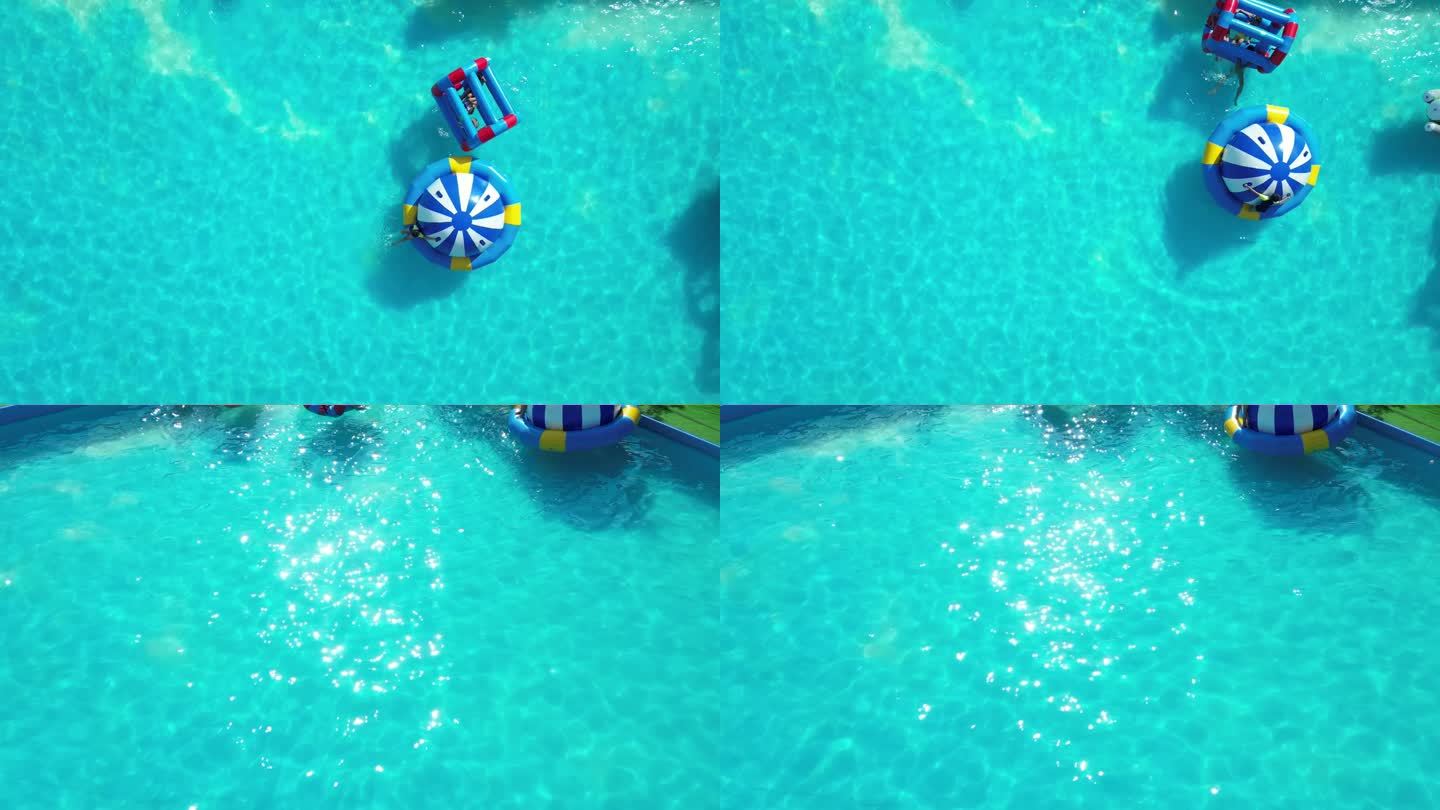 夏季泳池水面波光粼粼素材
