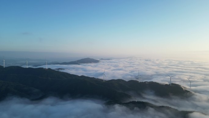 云海日出  风力发电