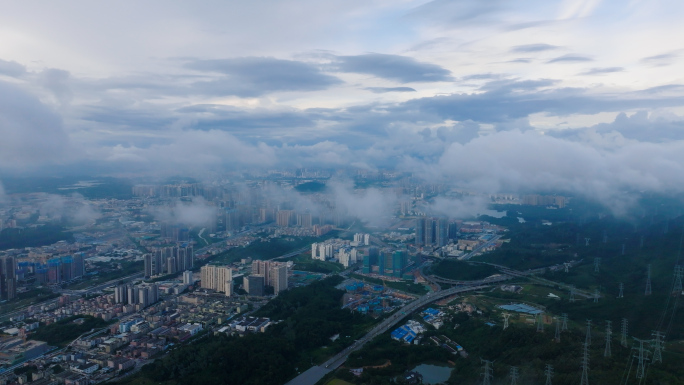 深圳坪山区航拍汤坑社区碧岭街道