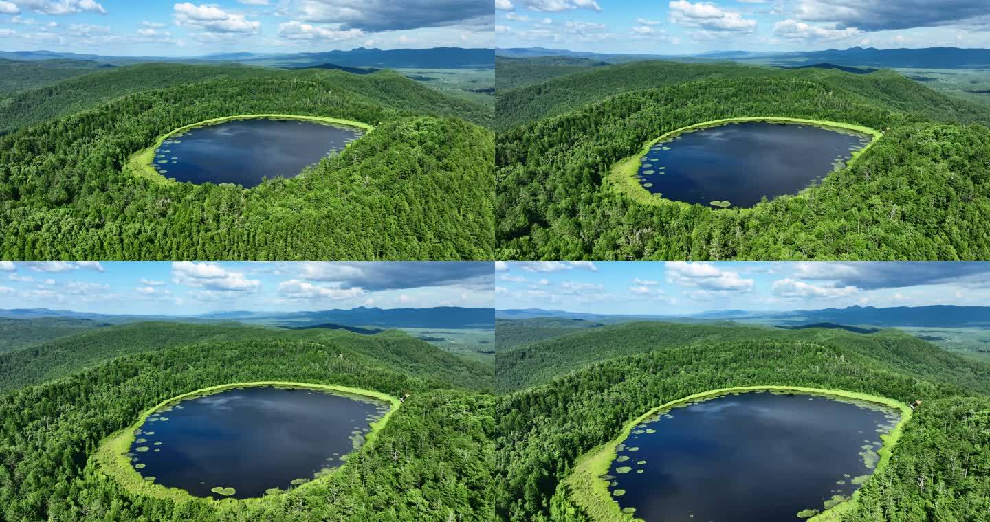 阿尔山火山天池自然风景