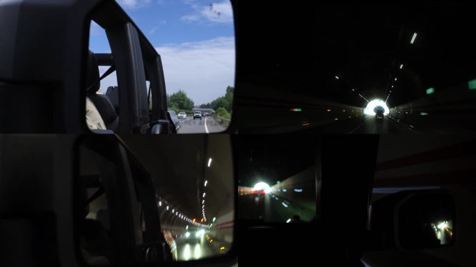 驾车穿越高速路隧道