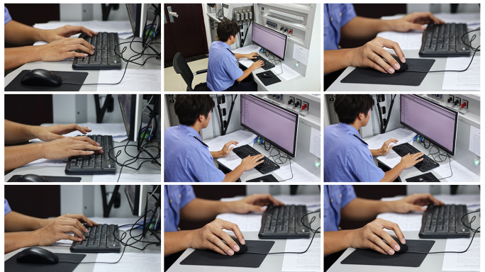 敲键盘打字 使用鼠标 用电脑工作