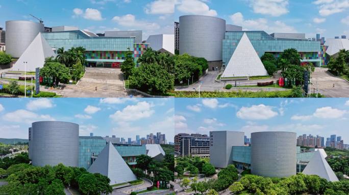 航拍南宁五象新区广西美术馆