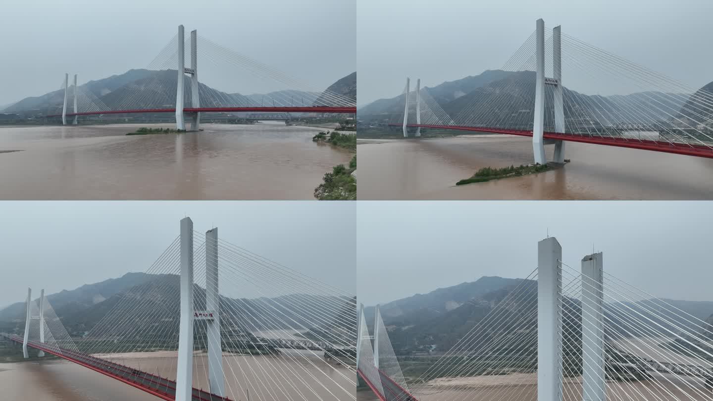 禹门口黄河大桥航拍