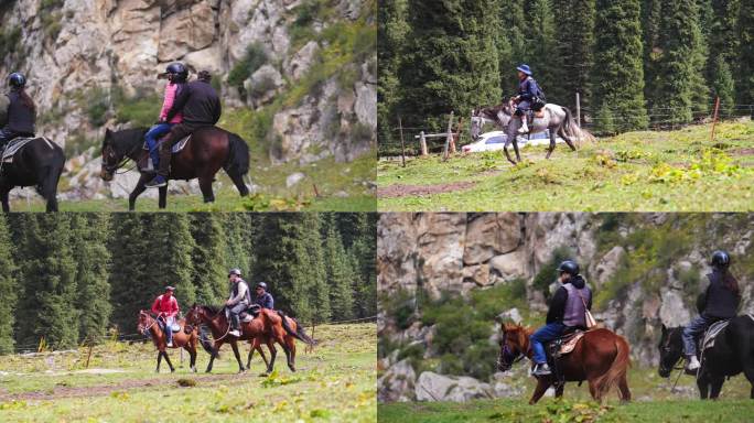 新疆 夏塔 马 骑马 游客 游客骑马