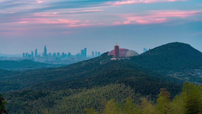 南京牛首山与河西新城夜景延时