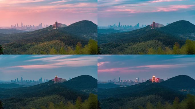 南京牛首山与河西新城夜景延时