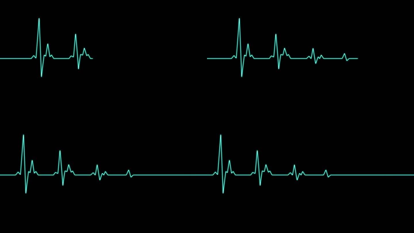 4K心电图跳动停止（带透明通道）