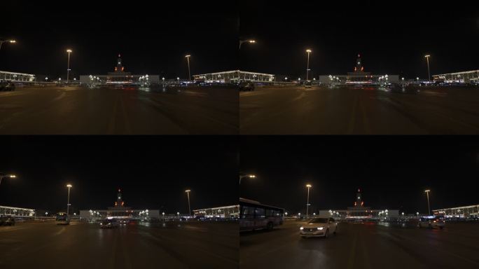 长沙火车站夜景车流