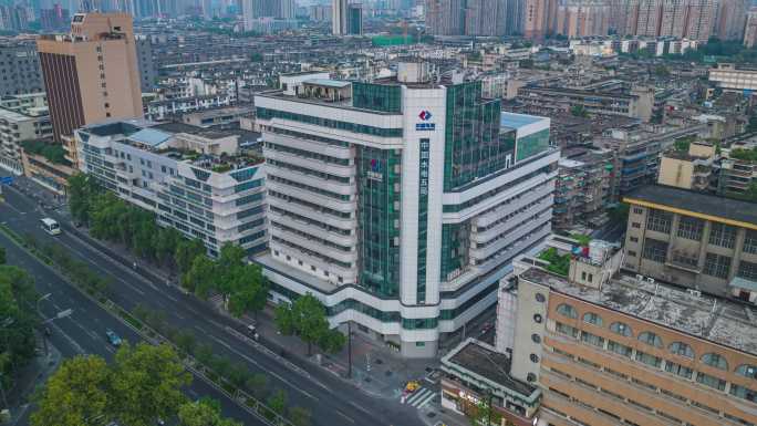 成都中国水电五局办公大楼航拍延时摄影4K