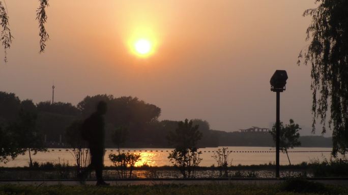 水边河边落日晚霞长河落日圆夕阳西下夕阳红