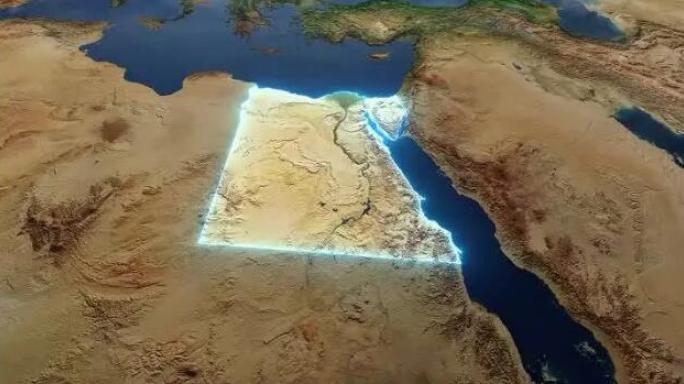 埃及地形图 埃及地图