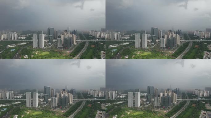 城市暴雨天空