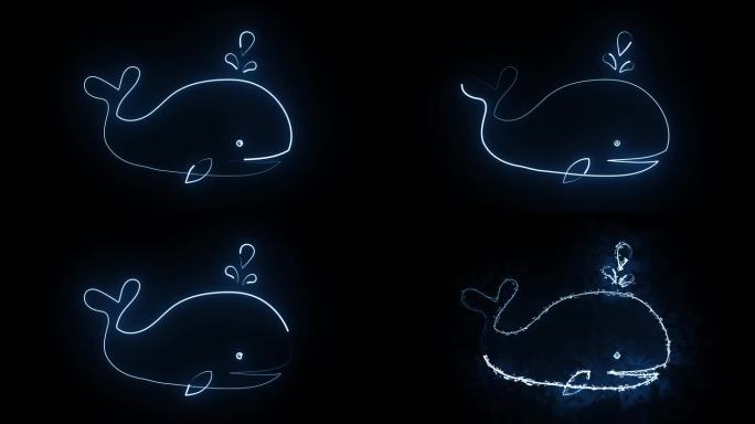鲸鱼轮廓图形发光