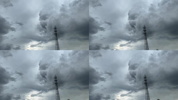 乌云阴天天空下雨小雨天气气候黑云雷雨闪电