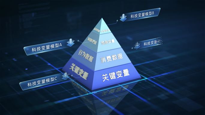 高端科技金字塔分层模块