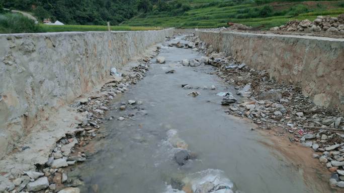 乡村振兴农村河道灌溉水渠建设河道清理