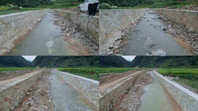 乡村振兴农村河道灌溉水渠建设河道清理