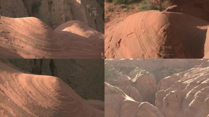 C陕西靖边丹霞地貌丹霞地貌高清特写视频