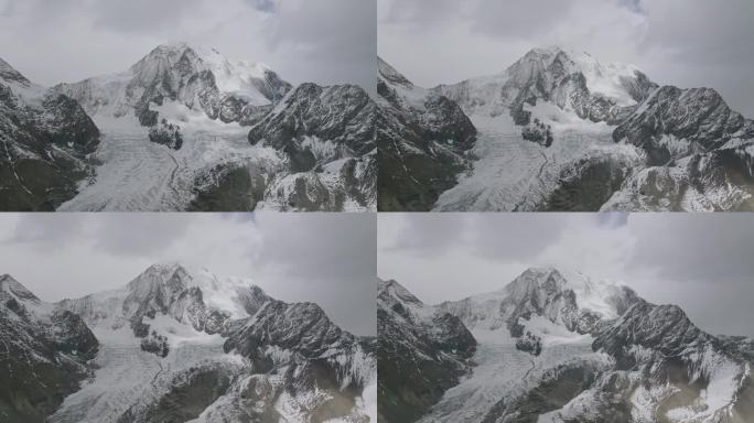 航拍西藏拉萨琼穆岗嘎雪山风景