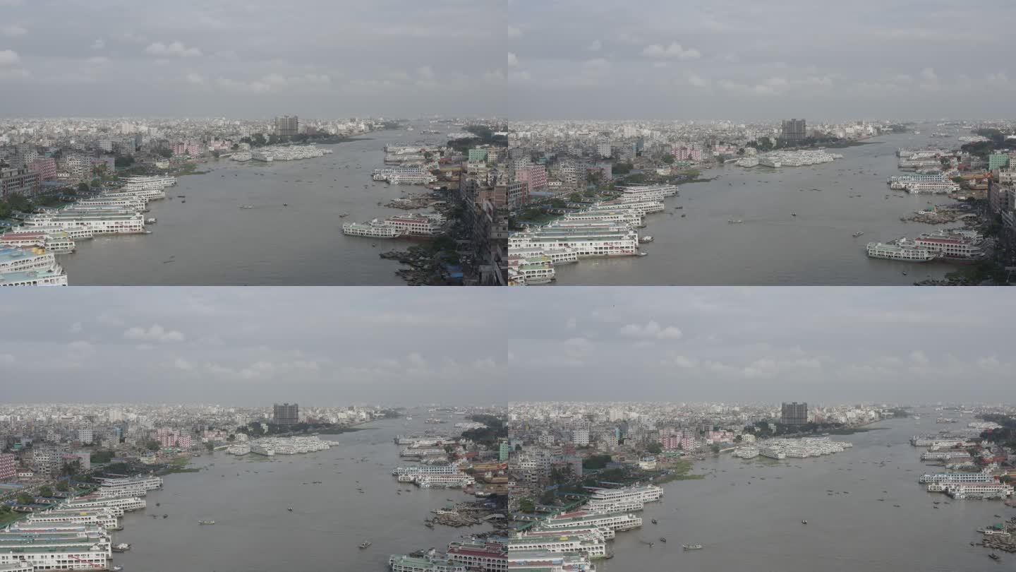 孟加拉 印度 恒河 航拍 达卡 4K