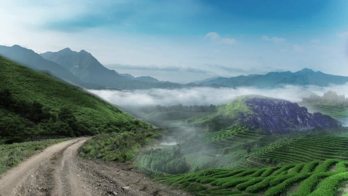 乡村大山崎岖山路扶贫