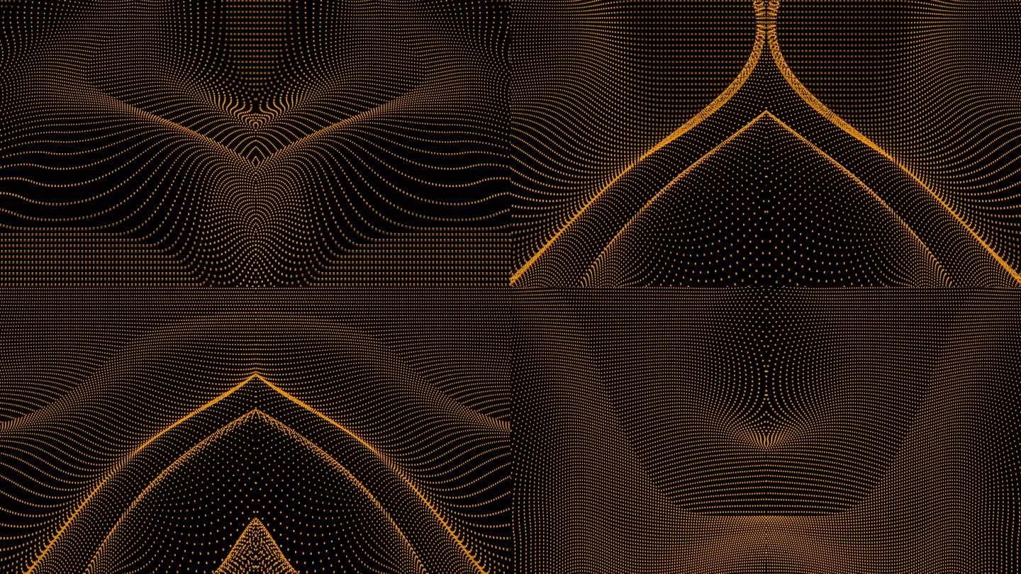 【4K时尚背景】金色抽象光点图形光线暖场