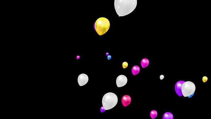 彩色缤纷气球升起02（带alpha）