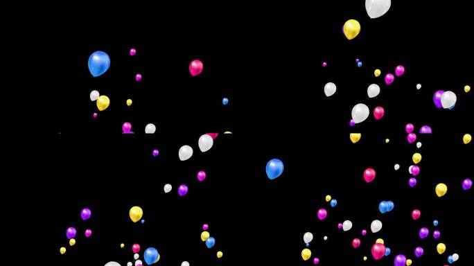 彩色缤纷气球升起02（带alpha）