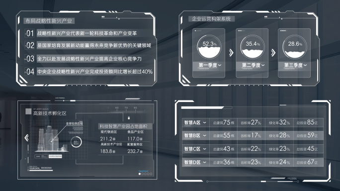 白色科技框科技屏HUD