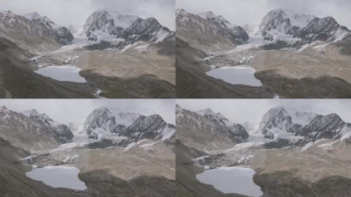 航拍西藏拉萨琼穆岗嘎雪山风景