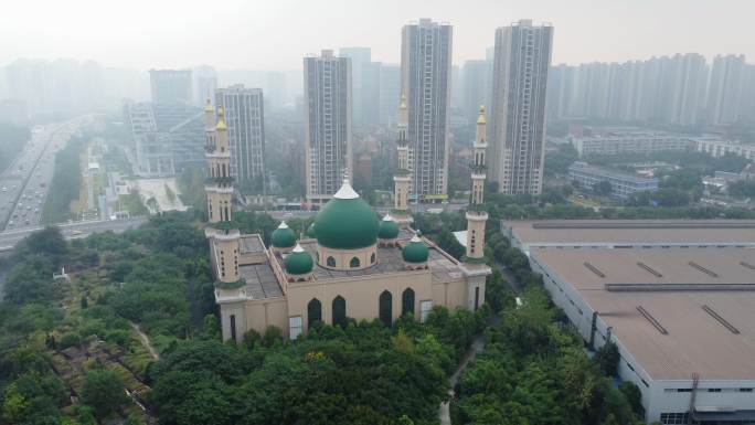 清真寺航拍无人机重庆
