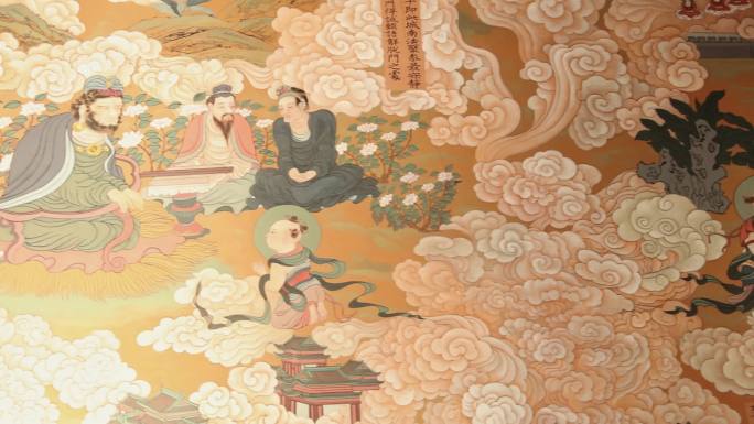 壁画 遗产瑰宝 宗教佛教 素材壁画 线描