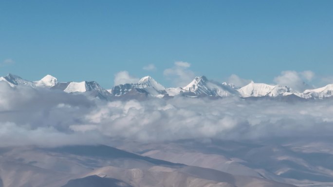航拍西藏日喀则喜马拉雅山脉